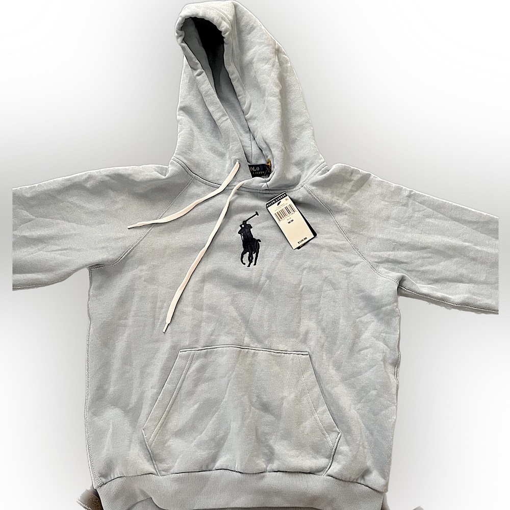Light blue womens polo hoodie